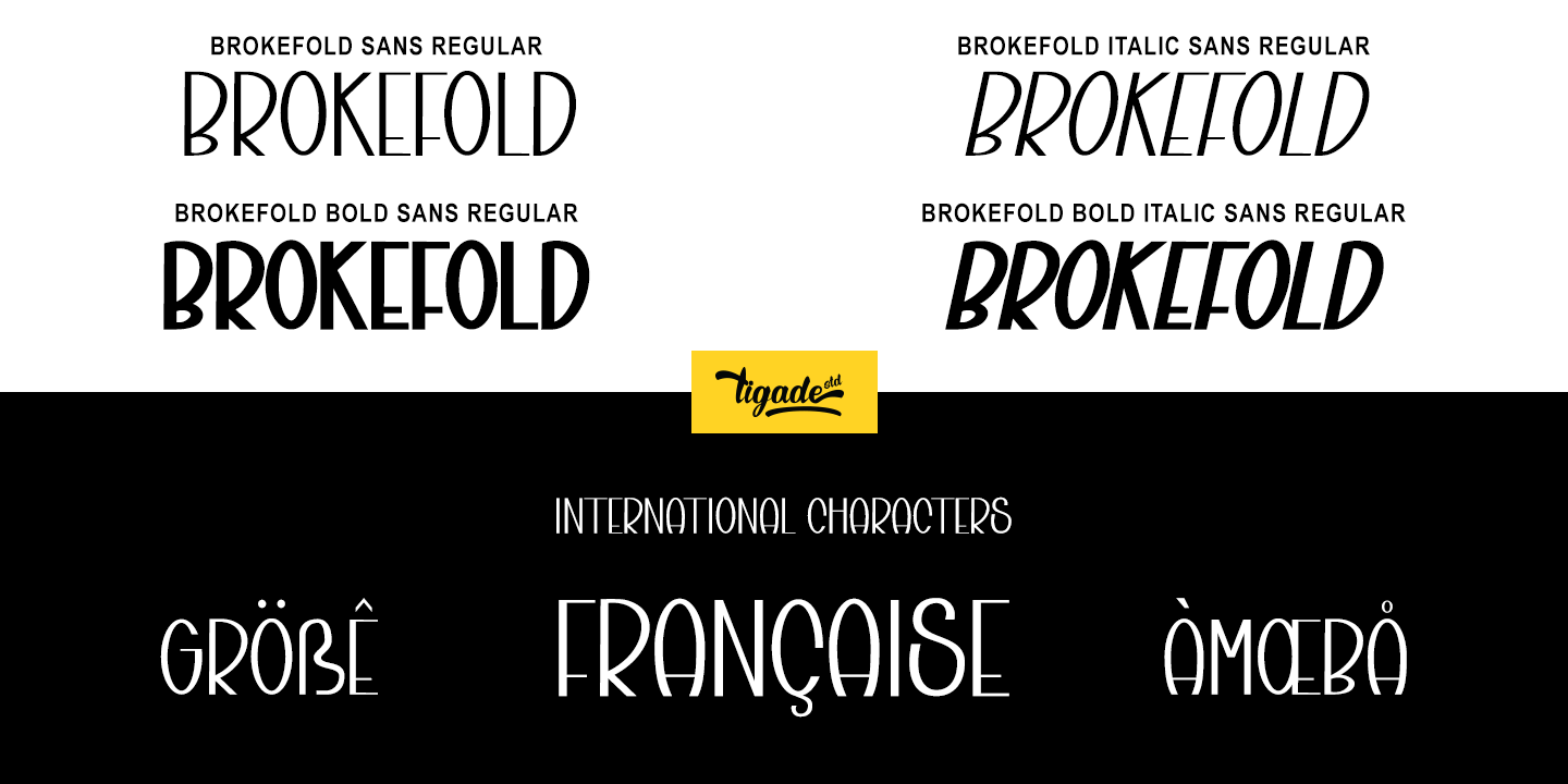Przykład czcionki Brokefold Sans Bold Italic